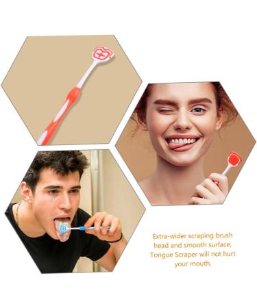 Buy Frcolor 2ST Tongue Cleaning Brush - Professional Oral Care Tool for Adults | Nanoplasty Multifunctional Cleaner in Blue & Orange - 19.5x3x0.6cm - Buy Online on GoSupps.com