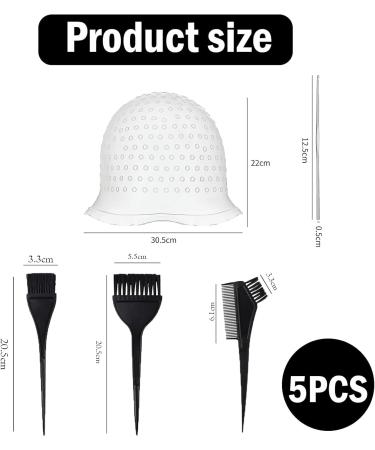 5 Piece Set Highlighting Cap Highlighting Kit Highlights Hair Dye Kit Hair Coloring Brushes And Needle Highlighting Frosting Cap Professional Salon Silicone Hairdressing Tools For Women Men - Buy Online on GoSupps.com