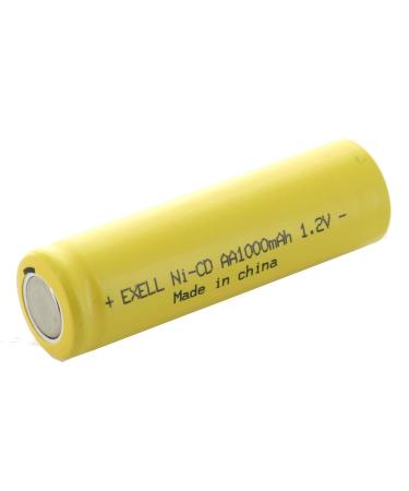 Exell AA 1.2V 1000mAh NiCD Flat Top Rechargeable Battery for meters radios hybrid automobiles high power static applications (Telecoms UPS and Smart grid) radio controlled devices