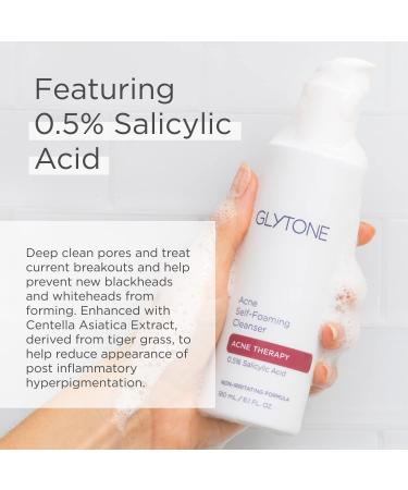 Glytone Acne Self Foaming Cleanser 0.5% Salicylic Acid - 6.1 fl. oz | Non-Comedogenic & Non-Irritating Formula for Mild Acne - Buy Online on GoSupps.com