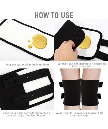 Qtynudy 2pcs Castor Oil Joint Pack | Essential Oil Leg Care | Reusable & Black | International Shipping Available - Buy Online on GoSupps.com