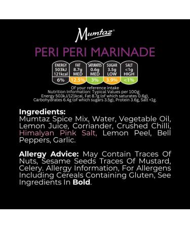Mumtaz PERI PERI Marinade Sauce - Pack of 6x500g 15 Minute Magic Marinade Medium Spiced BBQ-Grill-Roast-Stir or Air fry All Natural Ingredients Gluten Free Vegan Friendly. - Buy Online on GoSupps.com