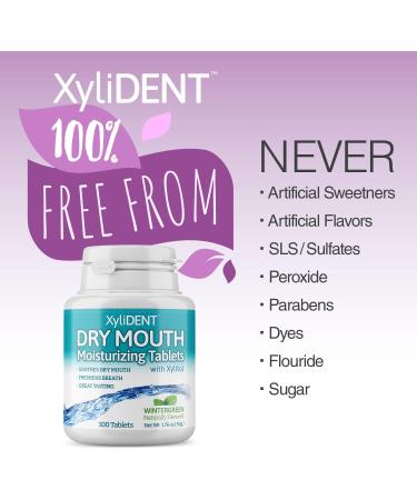 Nature's Stance XyliDENT Xylitol Tablets for Dry Mouth Relief - Wintergreen 100 Count - Stimulates Saliva, Freshens Breath, Reduces Acid Production - Fast Acting Relief - Buy Online on GoSupps.com
