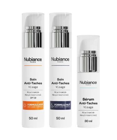 NUBIANCE - Complete Ritual Anti-Dark Spot Face Cream HRB-3 - Day and Night Care + Anti-Dark Spot Serum - Unifying Cream for Black or Combination Skin - For Pigment Spots