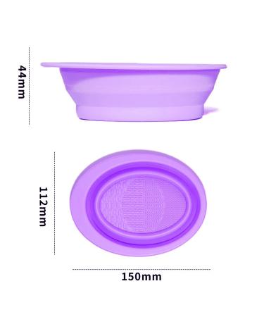 Silicone Makeup Brush Cleaning Mat - Foldable Brush Cleaner Pad for Makeup Sponge, Powder Puff - Purple - Buy Online on GoSupps.com