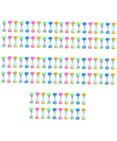 HOMSFOU 100 STK Mini-Sandwahr learning timer for students hourglass for school timer for children's plays plastic-sandwatch timer hourglass in the classroom colored sand office adjusting glass random color x 5 pieces 6.7x2.8cmx5pcs