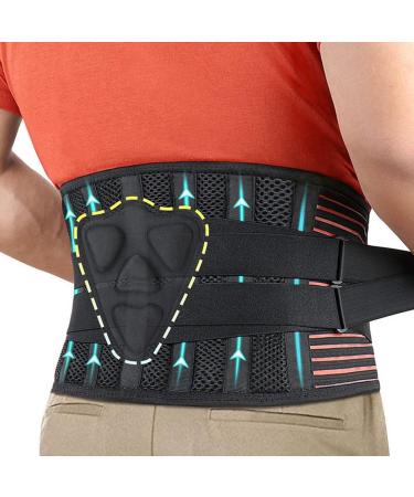 Pteanecay Lumbar Back Brace for Lower Back Pain Adjustable Lumbar Support Belt Breathable Exercise Waist Brace Support Belt - Buy Online on GoSupps.com