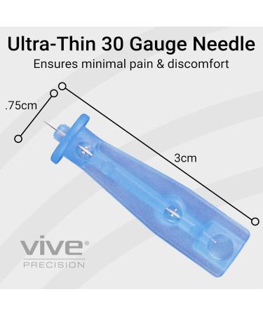 Vive Easy-Twist Lancets for Diabetes - 300 Count 30 Gauge Single Use Finger Pricker for Glucose Monitoring - Safe & Disposable Testing Needles - Buy Online on GoSupps.com