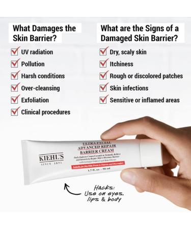 Kiehl's Ultra Facial Advanced Repair Barrier Cream 1.7 oz / 50 mL - Hydrating Face Moisturizer - Buy Online on GoSupps.com