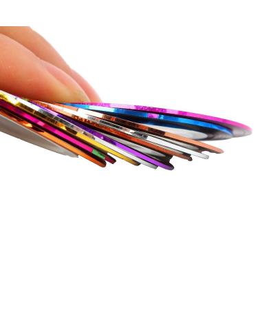 10 Color Rolls Nail Art Striping Tape Set - Nail Decoration Accessories - Buy Online on GoSupps.com