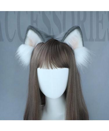 amangul for at Ear Headband Animal Hair Hoop Faux Wolf Ears Plush for at Ears Realistic Headband for at osplay Ac(Blue) - Buy Online on GoSupps.com