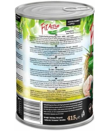 Panzi FitActive Junior - Wet Food for Puppies and Young Dogs of All Breeds - taste Rabbit and Duck - 10 x 415g - Buy Online on GoSupps.com