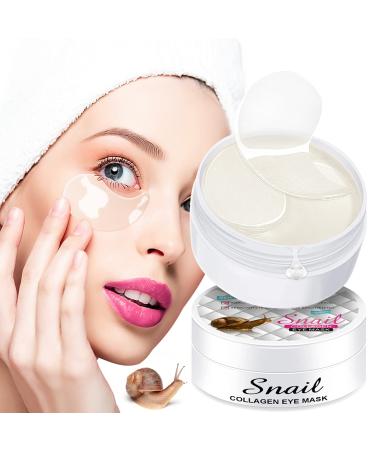 NAATUE Snail Under Eye Mask 30 Pairs  Under Mucin Eye Collagen Patches for Eye Bags  Dark Circles  Wrinkles  Puffiness  Fine Lines  Anti-Wrinkle Gel Pads  Under Eye Pads for Moisturizing