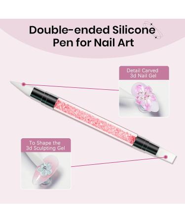  SUPWEE Clear 3D sculpting gel with floral stickers 15g multi-functional modeling gel for nails 3D gel floral stickers and nail brushes for DIY salon at the - Buy Online on GoSupps.com