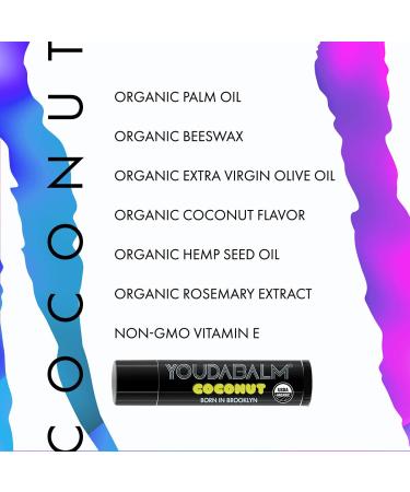Organic Coconut Lip Balm - 100% Natural Moisturizer for Dry Lips (3 Pack) - Buy Online on GoSupps.com