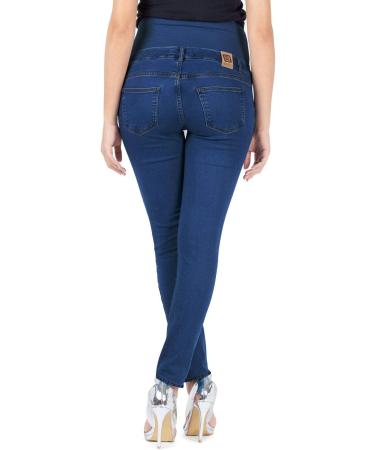 Milano Maternity Jeans - Ultra Stretch Soft Denim, High Waisted, Over The Bump Band, Size 12 Medium Wash - Buy Online on GoSupps.com