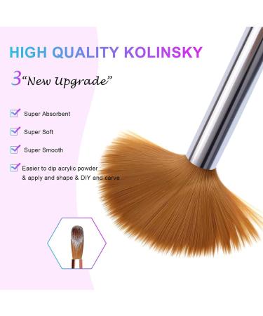 Buy Ledsuuei 3 PCS KOLINSKY Acrylic Nail Brush Set - High Quality for Acrylic Powder & Nail Art - Sizes 8 10 14 - International Shipping Available - Buy Online on GoSupps.com