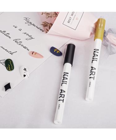 LYroo Nail Art Liner Pen Set - Black&Gold (2 Count) | Nail Graffiti Pens for Creative Nail Art - Buy Online on GoSupps.com