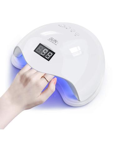 lishumei LED Nail Lamp  48W Nail Dryer Gel Nail Polish Curing LED UV Light with 4 Timers Automatic Sensor LCD Display Professional Nail Art Tools Accessories for Fingernail Toenail Salon (White) White SUN5