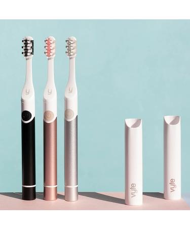 Vyte Electric Toothbrush - Aluminum AAA Battery Powered Travel Toothbrush with Pressure Sensor for Men Women & Kids - Rose Gold Starter Set (Pack of 1 - Buy Online on GoSupps.com