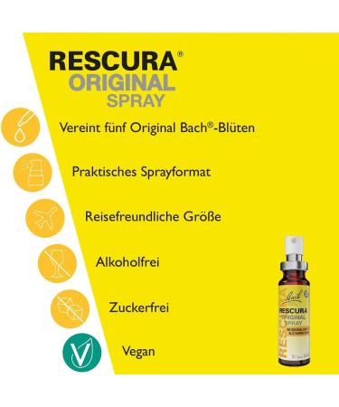 Buy Original Bach RESCUE Spray - Alcohol-Free 20ml | Soothing Bach Flower Remedy for Stress Relief - Buy Online on GoSupps.com
