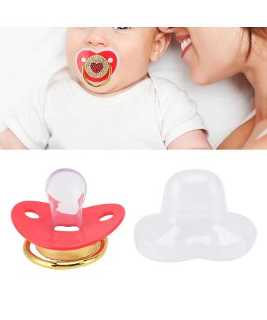 Personalized Bling Pacifier | Shiny Heart Shape Rhinestone Nipple | Perfect Newborn Gifts (Red) - Buy Online on GoSupps.com