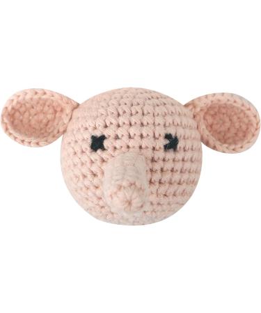 Eco-Friendly Mini Knitted Elephant Pacifier Chain - Soft Cotton PVC-Free Baby Clip & DIY Crochet Beads Decoration for Newborns - Buy Online on GoSupps.com