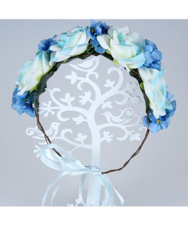 Artificial Hair Bands - Blue Simulation Rose Headband for Party & Wedding Accessories (1 Piece) - Buy Online on GoSupps.com