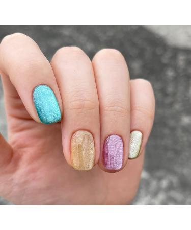 Glittering Cat Eye Gel Nail Polish | Magnetic 4 Colors | Semi-Persistent Manicure | DIY Nail Art - Neon Blue Luxury Gold Fairy Pink Apple Green - Buy Online on GoSupps.com