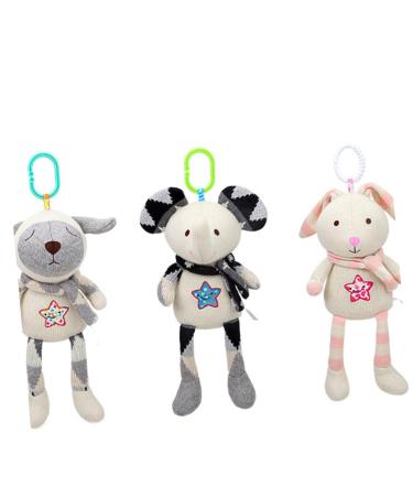 Plush Hand Rattle for Newborns | Soothing Hanging Animal Dolls Perfect Baby Toys for International Shipping - Buy Online on GoSupps.com