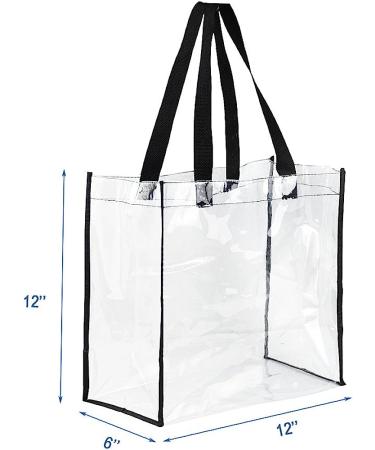 2-Pack Stadium Approved Clear Tote Bags - Ideal for Travel, Work, School, and Events - 12x12x6 - Buy Online on GoSupps.com