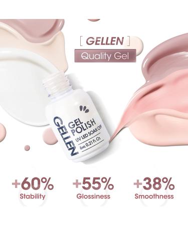 Gellen Gel Nail Polish Set Natural Nude Blush Tones Series White Creamy Pastel Pinks Gel Polish UV Soak Off Gel Polish for All Seasons Popular Nail Art Design Home Salon Manicure Gift Set Soft Blush - Buy Online on GoSupps.com