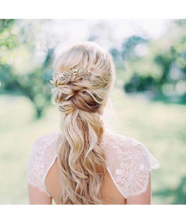 Elegant XPEX 3-Piece Gold Hair Jewelry Set - Leaf Hair Combs for Women | Easy Hair Styling & Stunning Designs - Buy Online on GoSupps.com