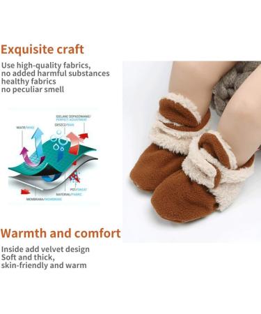 EDOTON Unisex Newborn Winter Boots - Warm Stripe Non-Slip Bootie Sock 12-18 Months (Coffee) - Buy Online on GoSupps.com