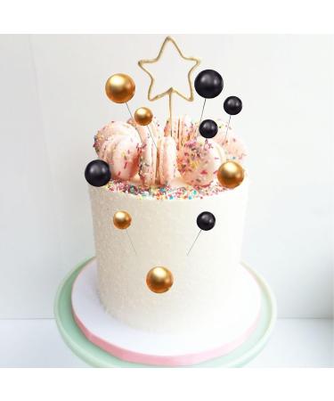 ALEGRE Pack of 50 Cake Decoration Balls Cake Decoration Birthday Foam Balls Cake Topper Black Gold Happy Birthday Cake Decoration Men Women Cake Decoration Balls for Birthday Wedding Baby Shower - Buy Online on GoSupps.com