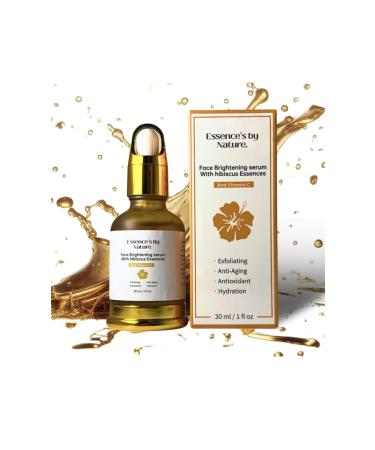 Face Brightening serum With Hibiscus Essences And Vitamin C- Moisturizes hydrates the skin minimizes pores improves skin tone and firmness reduces signs of aging inflammation fades dark spots.
