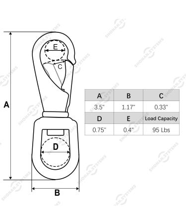 SHONAN Stainless Steel Flag Clips - 4 Pack 3.5 Inch Swivel Snap Hooks for Flagpole Rope, Dog Leashes, Keychains, Boat Ropes, Bird Feeders - Buy Online on GoSupps.com