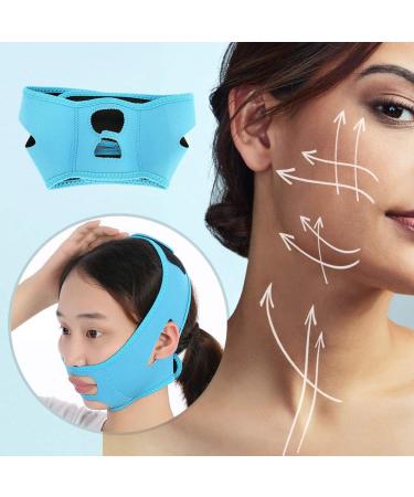 Face Slimming Mask Face Slim Lift tighten the Beauty Skin Bandage Double Chin Remove the V-shaped V-line weight loss belt for (blue)