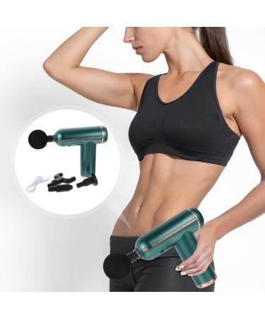 Fascia Massage Gun Set - Deep Tissue Percussion Muscle Massager for Fitness | Personal Body Massage Tool - 14x14x4.3cm Green - Buy Online on GoSupps.com
