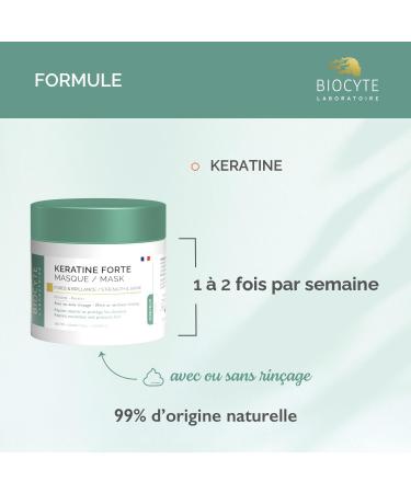 BIOCYTE Keratin Forte Masque - Strength and Shine Hair Mask - Keratin Based - Repairs and Nourishes Damaged Hair - 150 ml - Buy Online on GoSupps.com
