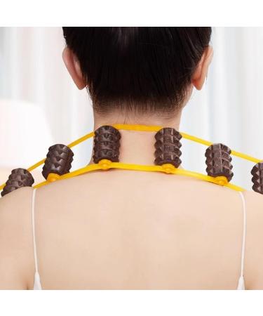 Wooden Cervical Vertebra Massage Roller Rope | Relieve Muscle Soreness & Stress | Lymphatic Drainage Manual Massage Belt - Buy Online on GoSupps.com