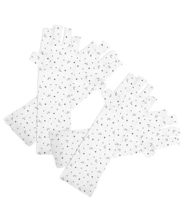 Beavorty 4 Pairs nail gloves gel manicure UV gloves UV gloves for gel manicures fingerless anti UV glove nail molding gel reusable UV gloves Miss white pattern polyester ultra violet light - Buy Online on GoSupps.com