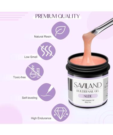 Saviland 100g Nude Builder Nail Gel - Large Capacity Hard Gel for Nail Extension and Sculpted Art - UV/LED Gel for Salon Quality Manicures at Home - Buy Online on GoSupps.com