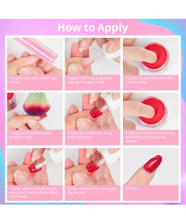 Mobray Dip Powder Nail Kit Starter with 6 Colors - Purple, Red, Grey, Glitter | 2 Changing Color System + Base Top Coat & Activator | Beginner Home Salon Set - Buy Online on GoSupps.com