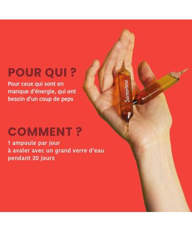 Santarome Bio - Organic Boost Energy Supplement | Instant Boost Boost Rich in Natural Caffeine - Organic Herbal - Guarana Ginger Ginseng | 20 bulbs| Vegan | Made In France - Buy Online on GoSupps.com