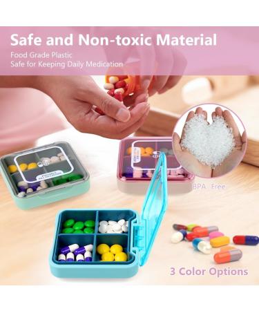 ACWOO Pill Organizer - 7-Day Portable Medication Box with 4 Compartments - Travel-Friendly Daily Pill Dose (Dark Red) - Buy Online on GoSupps.com