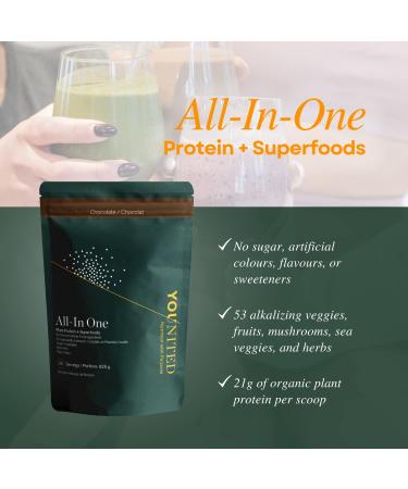 Vegan Protein Powder - Younited All-In One Plant Protein with Greens| 21g of Protein & 5g Carbs per Serving | Vegetable Powdered | Superfood Antioxidant and Phytonutrient Rich | Complete Breakfast Smoothie Chocolate Flavour (25 Servings) - Buy Online on GoSupps.com