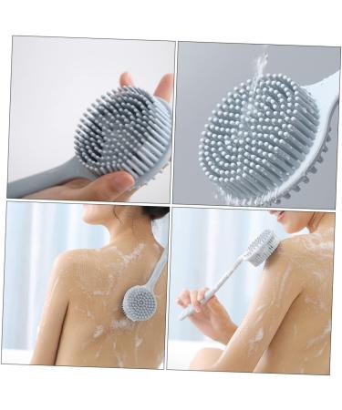 Silicone Back Scrub Brush with Handle - Bath Tub & Shower Cleaning Scrubber for Men - Buy Online on GoSupps.com
