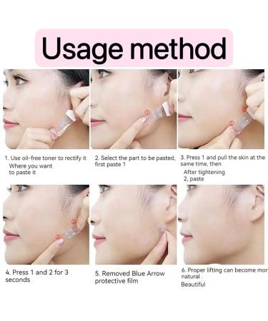 Invisible Facial Lifting Tape - Instant V-Shaped Face Lift for Wrinkles & Jowls | 100 Patches for Tightening Smile Lines & Neck Wrinkles - Buy Online on GoSupps.com