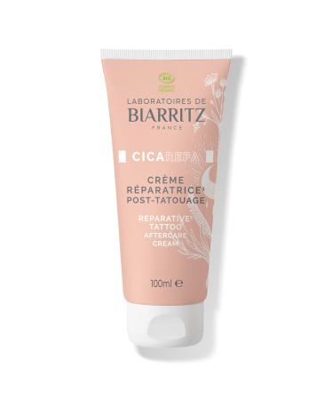Laboratoires de Biarritz - Cica Repa Post-Tattoo Repair Cream - Certified Organic - Moisturizes and Sanitizes the Tattooed Surface - 100 ml - Made in France